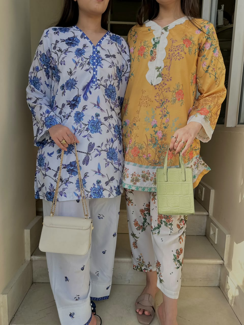 Bluebird bloom– 2 Piece Swiss Lawn Co-ord Set